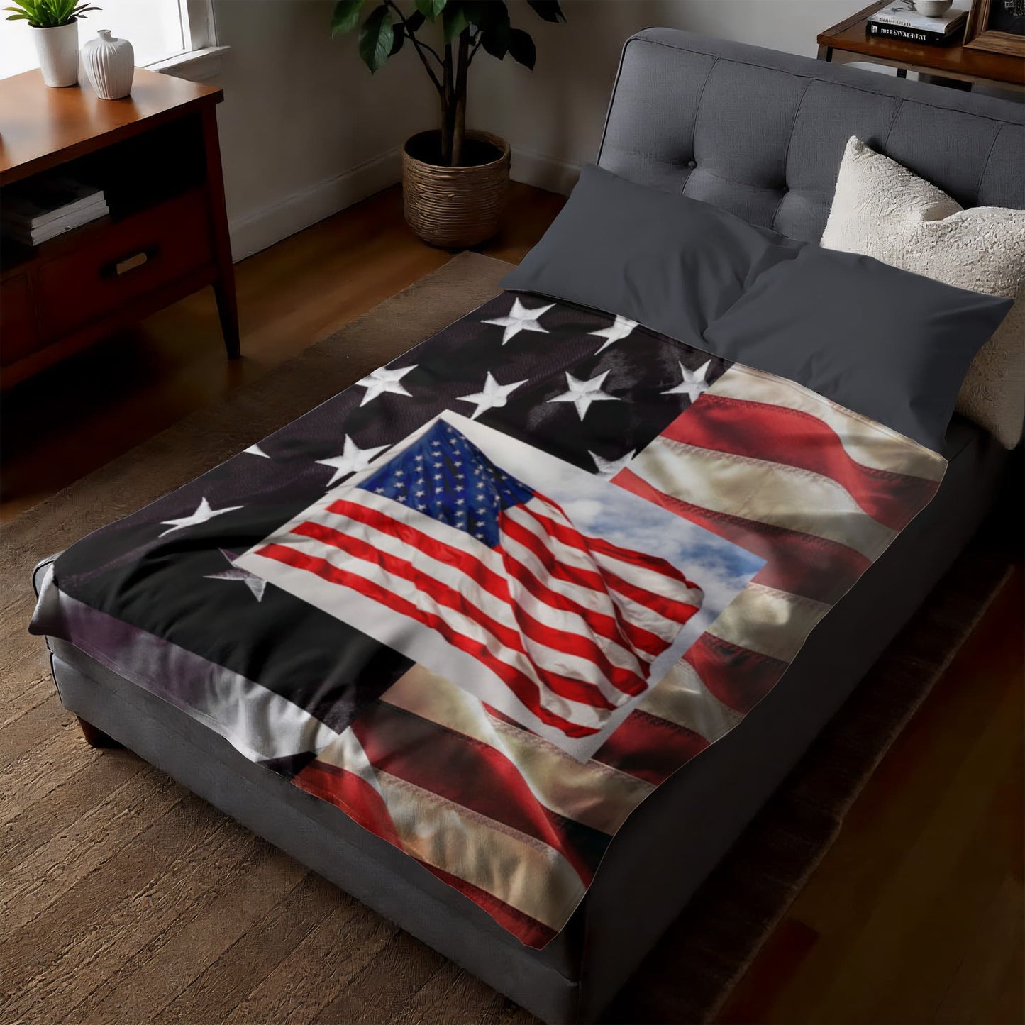 Patriot Flag Jersey Fleece Blanket
