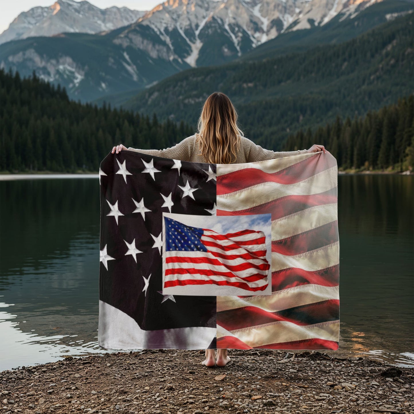 Patriot Flag Jersey Fleece Blanket