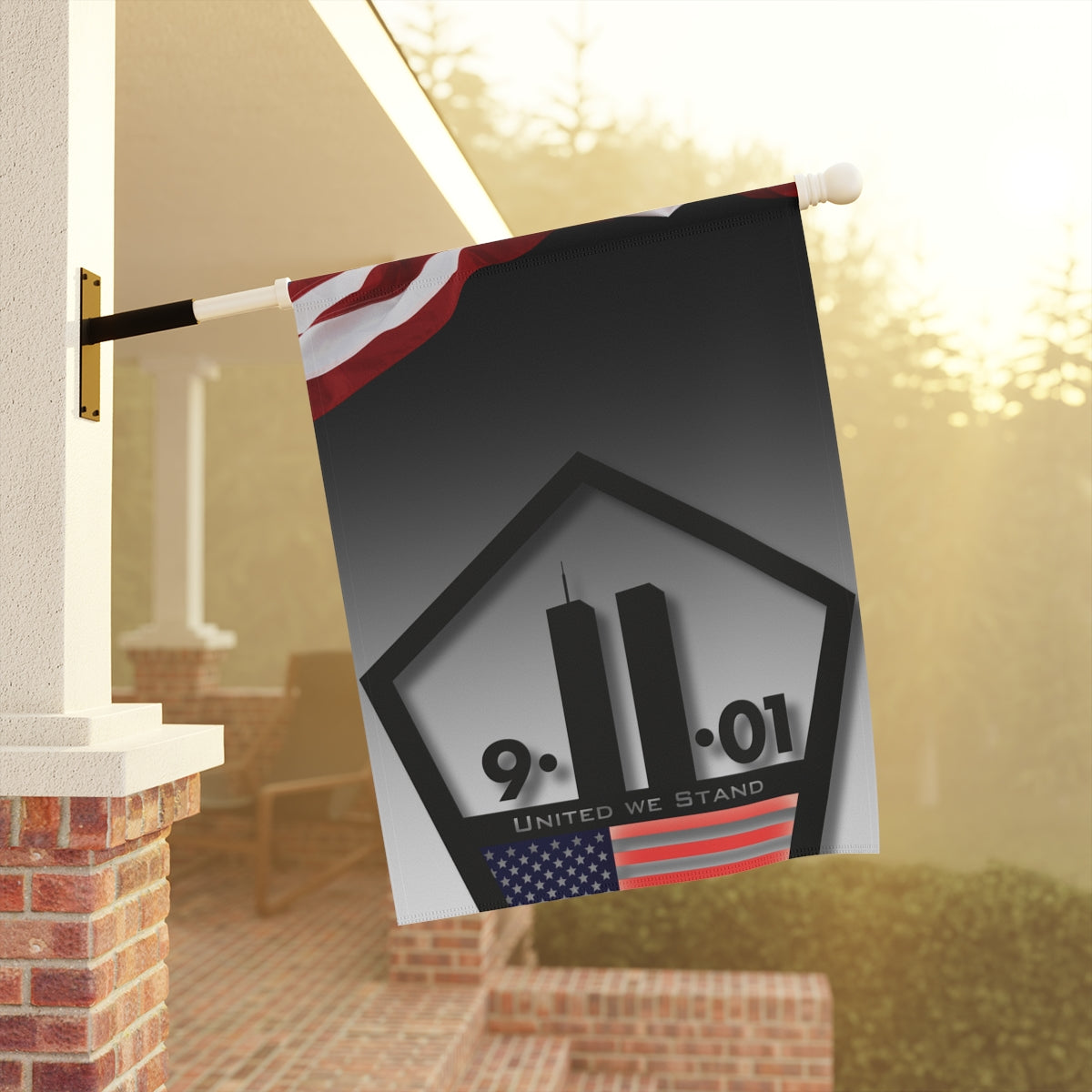 Garden & House 9/11/01 Memorial American Flag