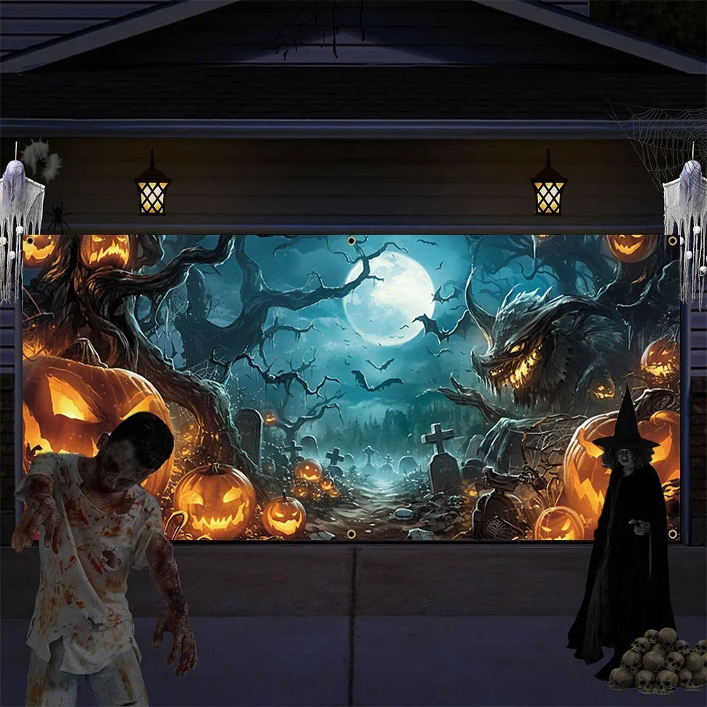 Spooky Forest Garage Banner