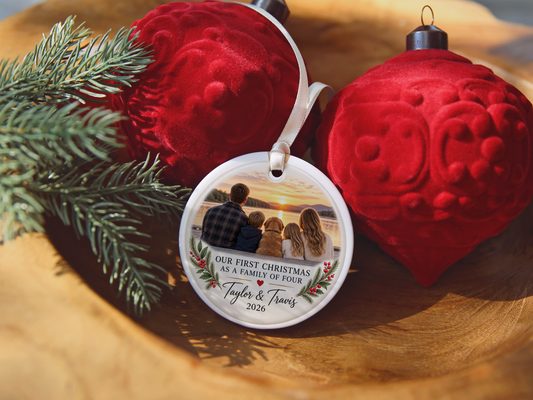 Personalized Family Christmas Ornament 2026, Custom Family Photo