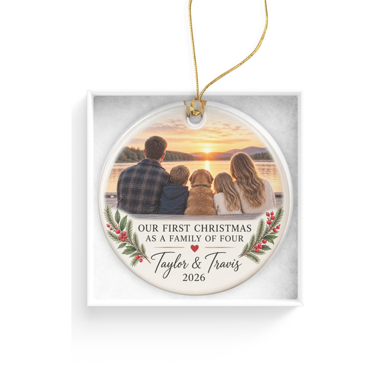 Personalized Family Christmas Ornament 2026, Custom Family Photo