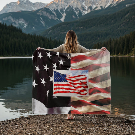 Patriot Flag Jersey Fleece Blanket