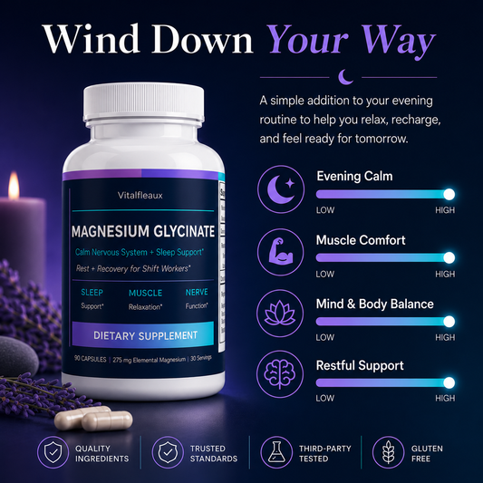 Magnesium Glycinate Sleep Deeper. Recover Faster. Feel Like Yourself Again.