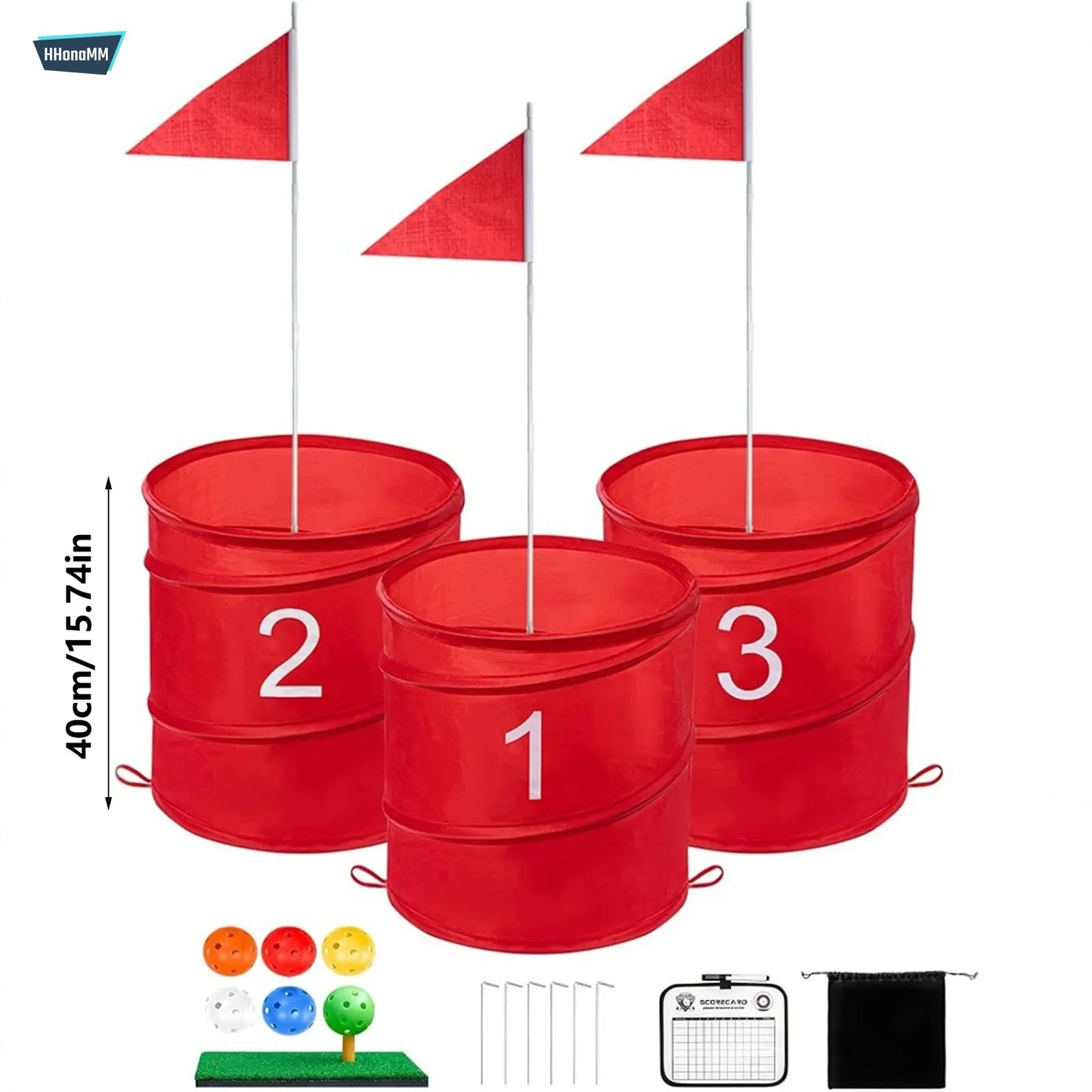 6 hole Backyard Golf Bucket Putting and Chipping Kit with Carry Bag