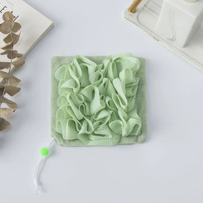 2-In-1 Soft Exfoliating Mesh Bathing Tool with Drawstring Closure for Soap - Shower Bathing Accessory for Personal Hygiene