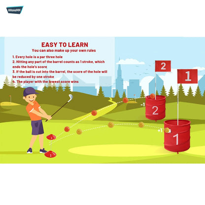 6 hole Backyard Golf Bucket Putting and Chipping Kit with Carry Bag