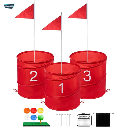 6 hole Backyard Golf Bucket Putting and Chipping Kit with Carry Bag