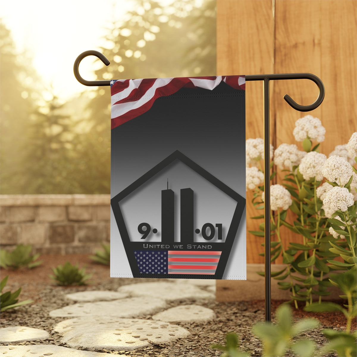 Garden & House  9/11/01 Memorial American Flag
