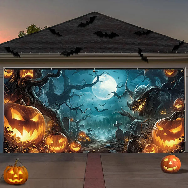 Spooky Forest Garage Banner