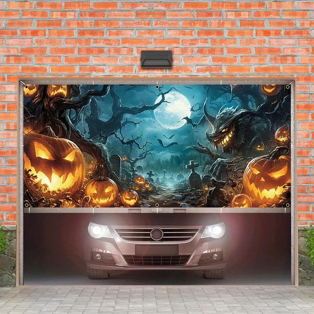 Spooky Forest Garage Banner
